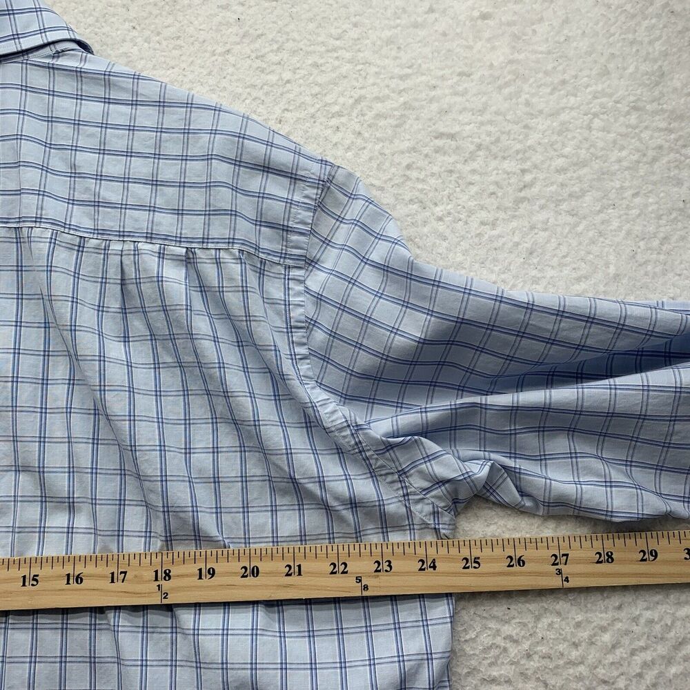 Ermenegildo Zegna Dress Shirt Mens XL X-Large Light Blue‎ Check Preppy Designer - Picture 7 of 11